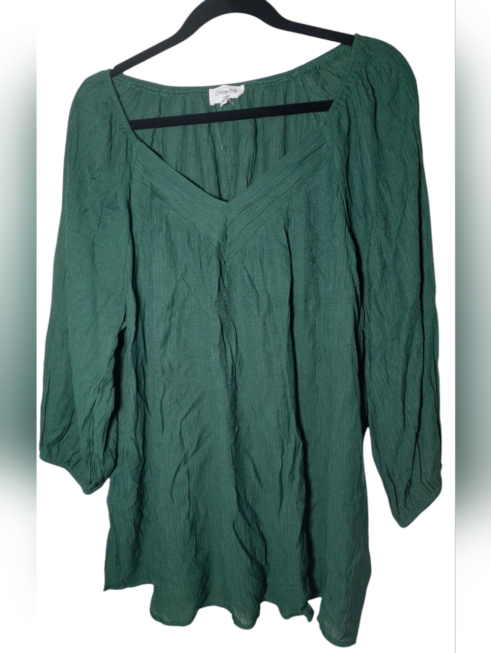 NWOT Siren Lily Green Peasant Blouse Plus Size 2X